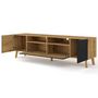 Voir la diapositive 2 : BEST MOBILIER Velato - meuble tv - effet bois et noir - 195 cm