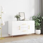 VIDAXL Buffet blanc brillant 100x36x60 cm bois d ingénierie