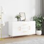 Voir la diapositive 1 : VIDAXL Buffet blanc brillant 100x36x60 cm bois d ingénierie