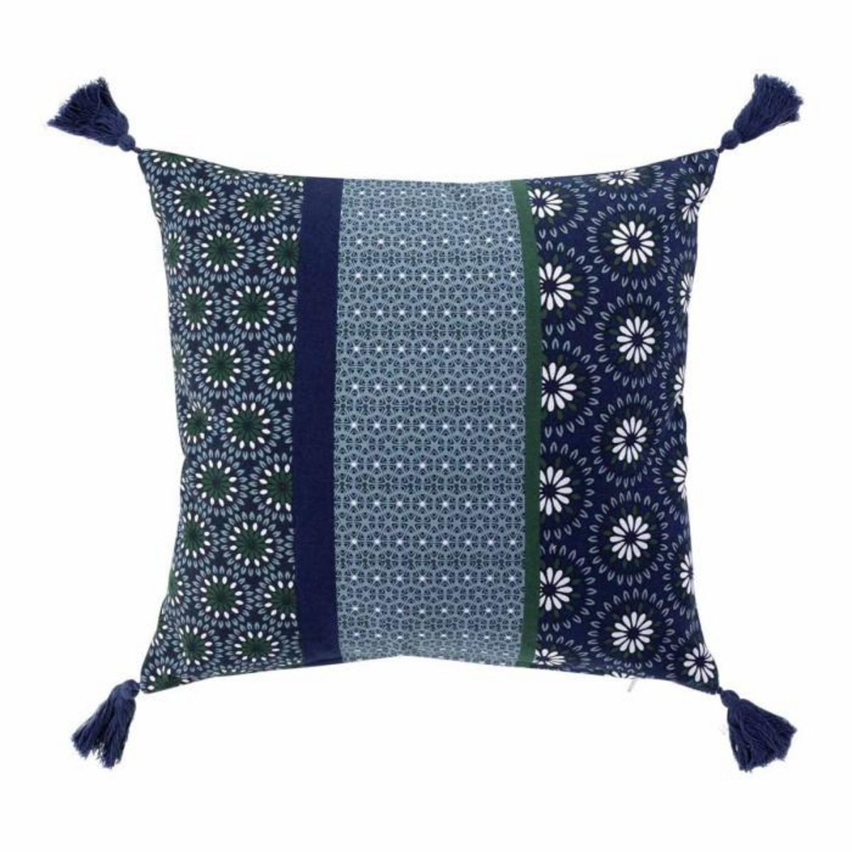 Paris Prix Housse de Coussin Déco  Catalaya  40x40cm Bleu