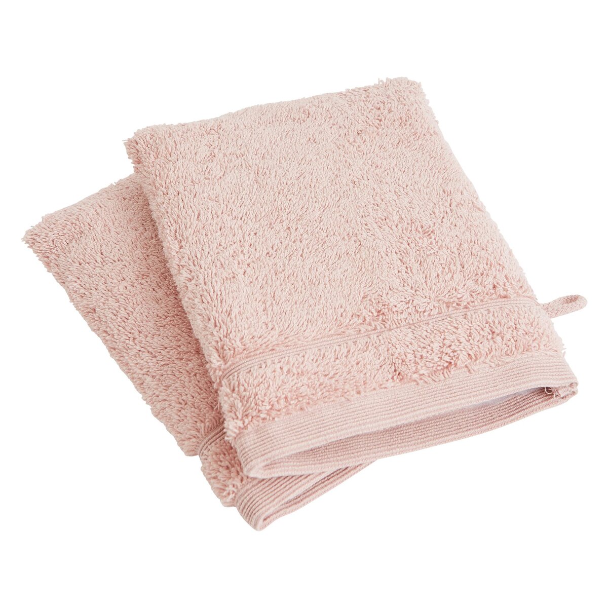 ACTUEL Lot de 2 gants de toilette unis en coton égyptien 650 gr/m²