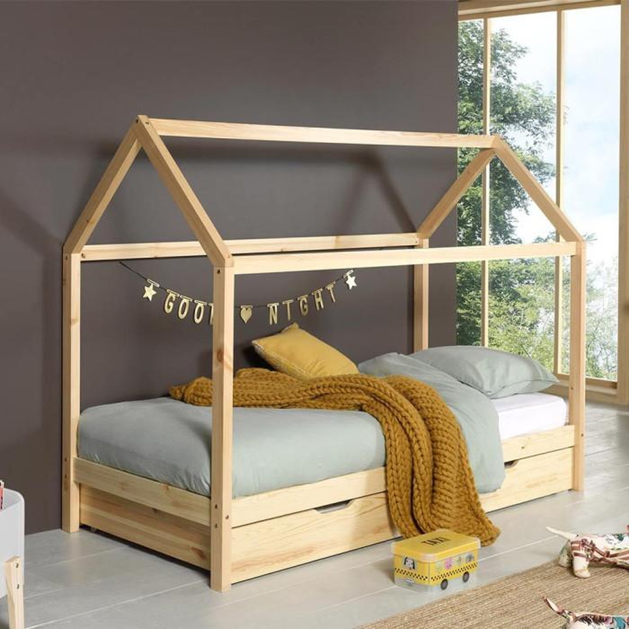 Paris Prix Lit Enfant Cabane & Tiroir  Dallas  90x200cm Naturel