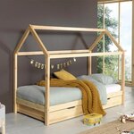 Paris Prix Lit Enfant Cabane & Tiroir  Dallas  90x200cm Naturel