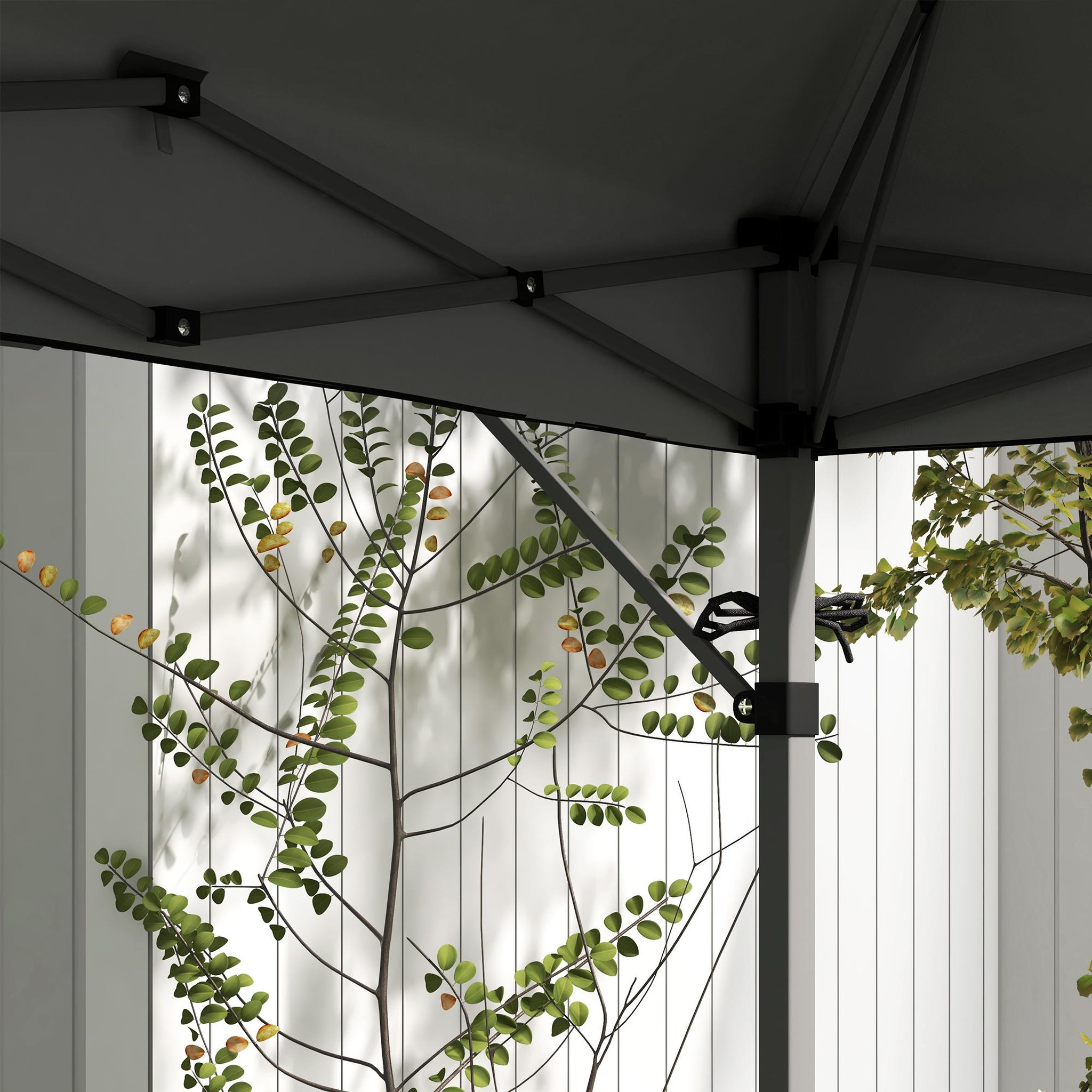 Voir la diapositive 6 : OUTSUNNY Tonnelle pop-up de jardin barnum pliant 5 x 3 m - sac à de transport à roulettes inclus - acier oxford gris