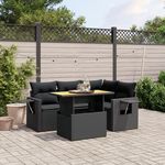 VIDAXL Salon de jardin 5 pcs avec coussins noir resine tressee