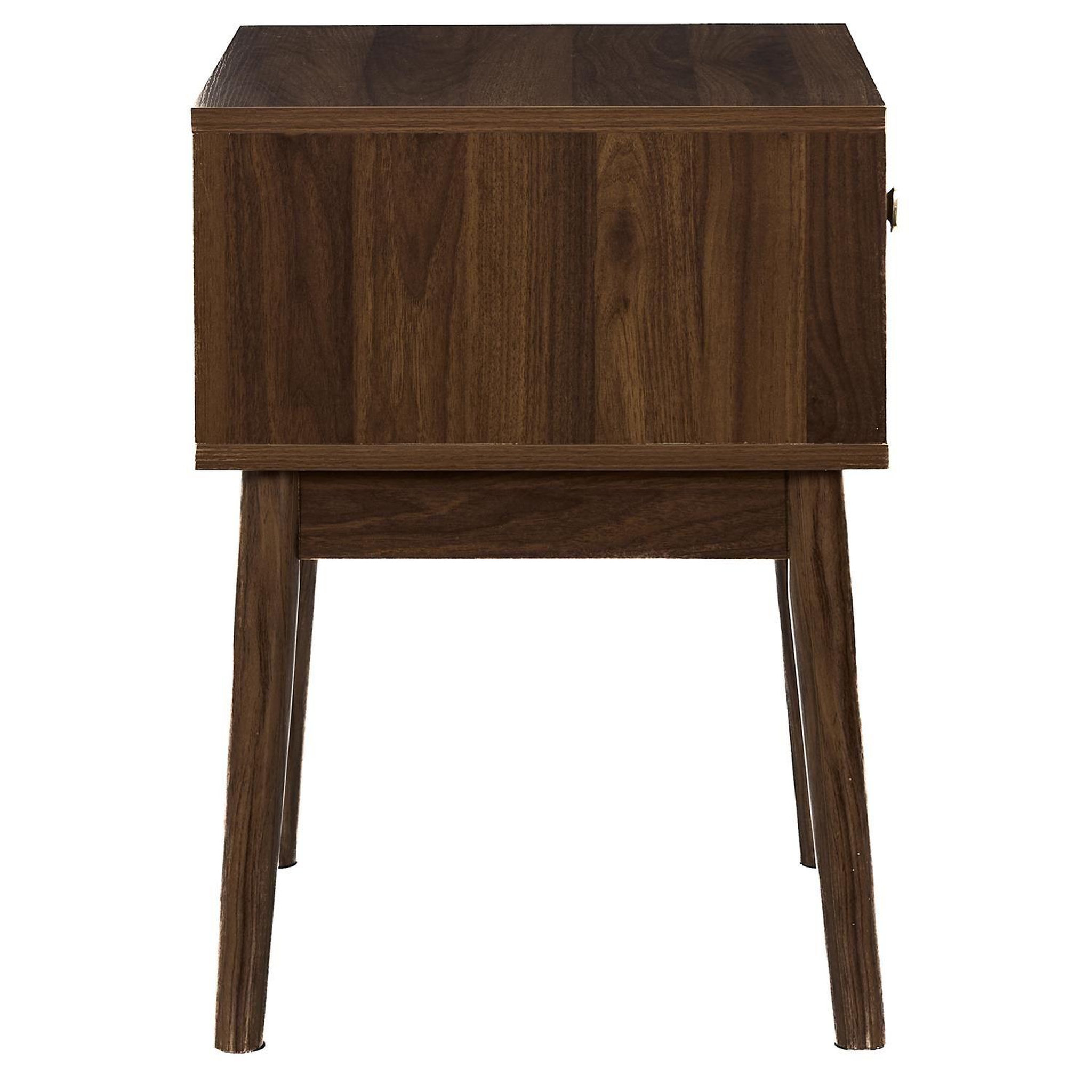 Voir la diapositive 5 : The Home Deco Factory Table de chevet 1 tiroir effet noyer tiffany - marron