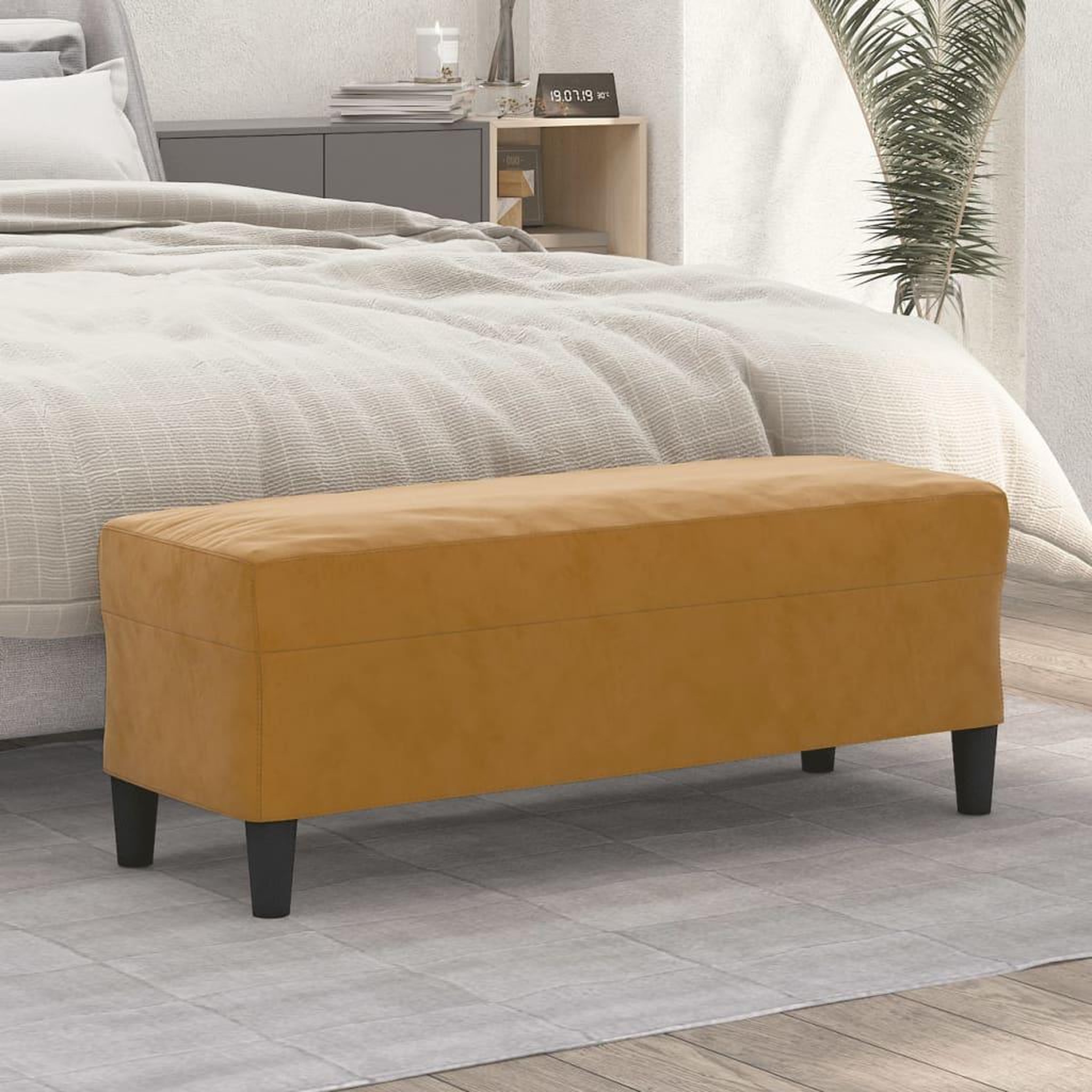 Voir la diapositive 1 : VIDAXL Banc Marron 100x35x41 cm Velours
