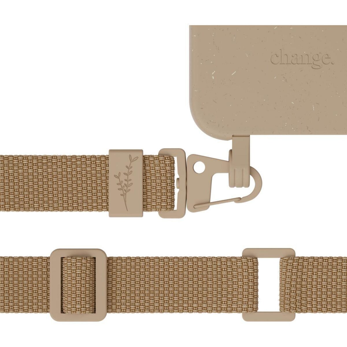 WOODCESSORIES Coque avec cordon iPhone 14 Plus Tour de cou taupe