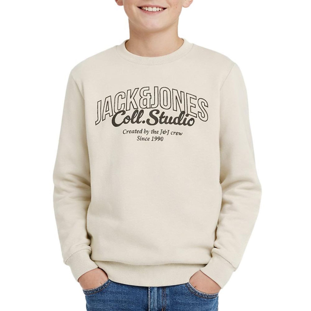 Jack & Jones Sweat Crème Garçon Jack & Jones Makoto