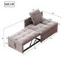 Voir la diapositive 3 : MERAX Canapé droit convertible 1 pl lin gris