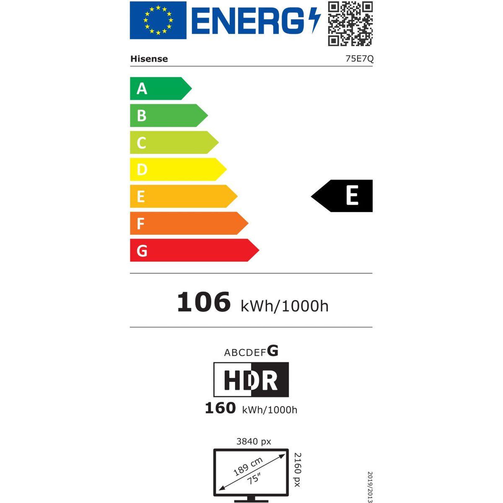 Voir la diapositive 6 : Hisense TV QLED 75E7Q 2025 (189cm)