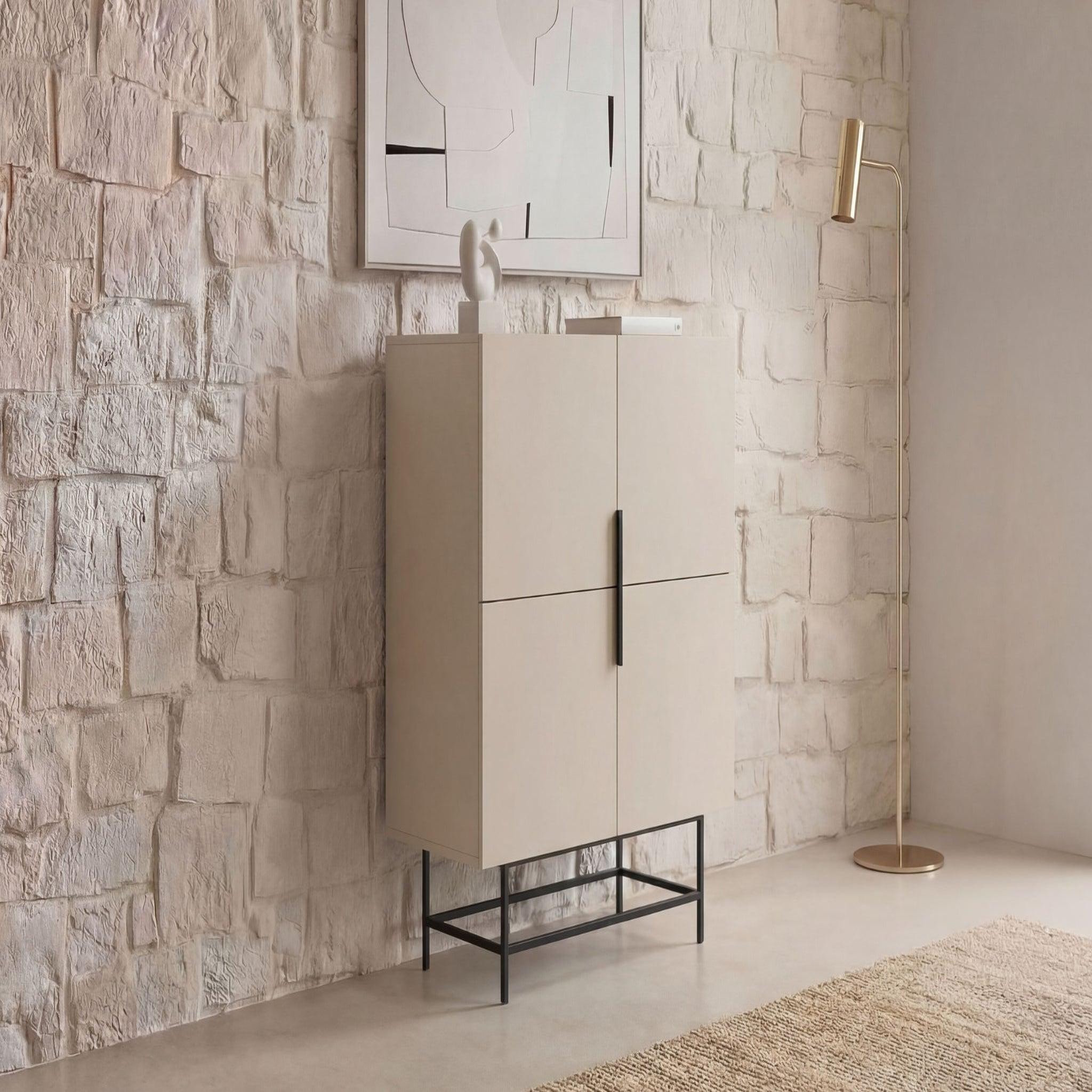 Voir la diapositive 3 : CASANOVA PARIS Soma - commode 4 portes 100cm en mélamine