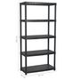 Voir la diapositive 6 : VIDAXL Etagere de rangement a 5 niveaux Noir 85x40x185 cm Plastique