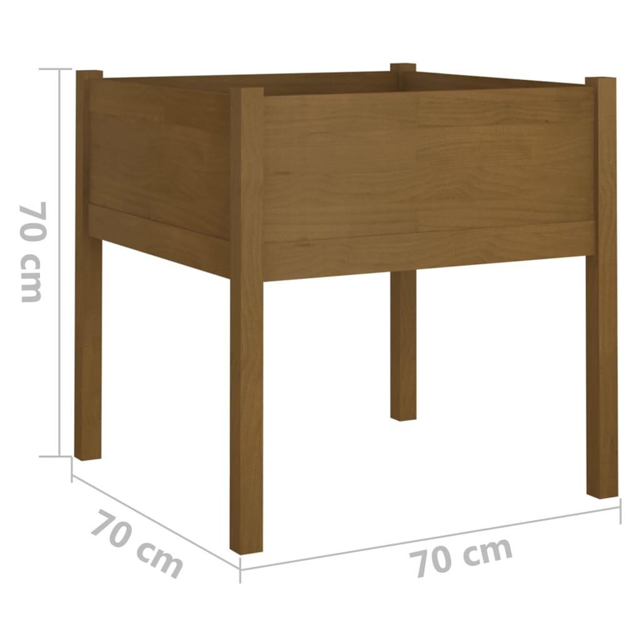 Voir la diapositive 6 : VIDAXL Jardinieres 2 pcs Marron miel 70x70x70 cm Bois de pin massif