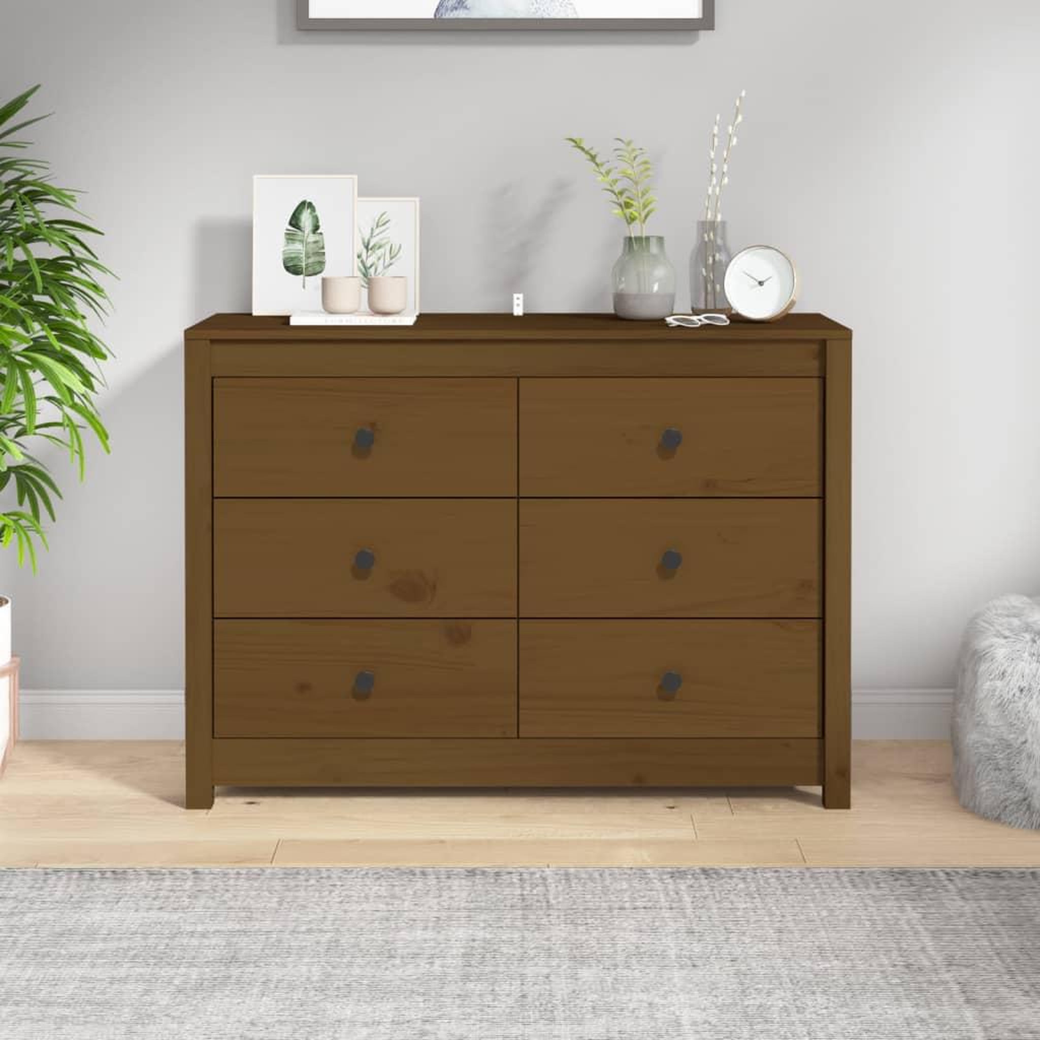 Voir la diapositive 1 : VIDAXL Armoire laterale Marron Miel 100x40x72 cm Bois de pin massif