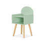 Voir la diapositive 5 : SWEEEK Table de chevet chambre enfant. vert. pieds en pin