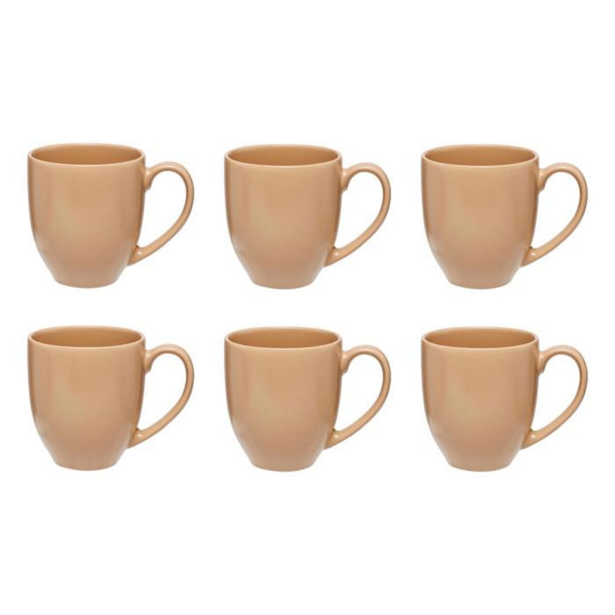 SECRET DE GOURMET Lot de 6 Mugs en Céramique  Maé  48cl Beige