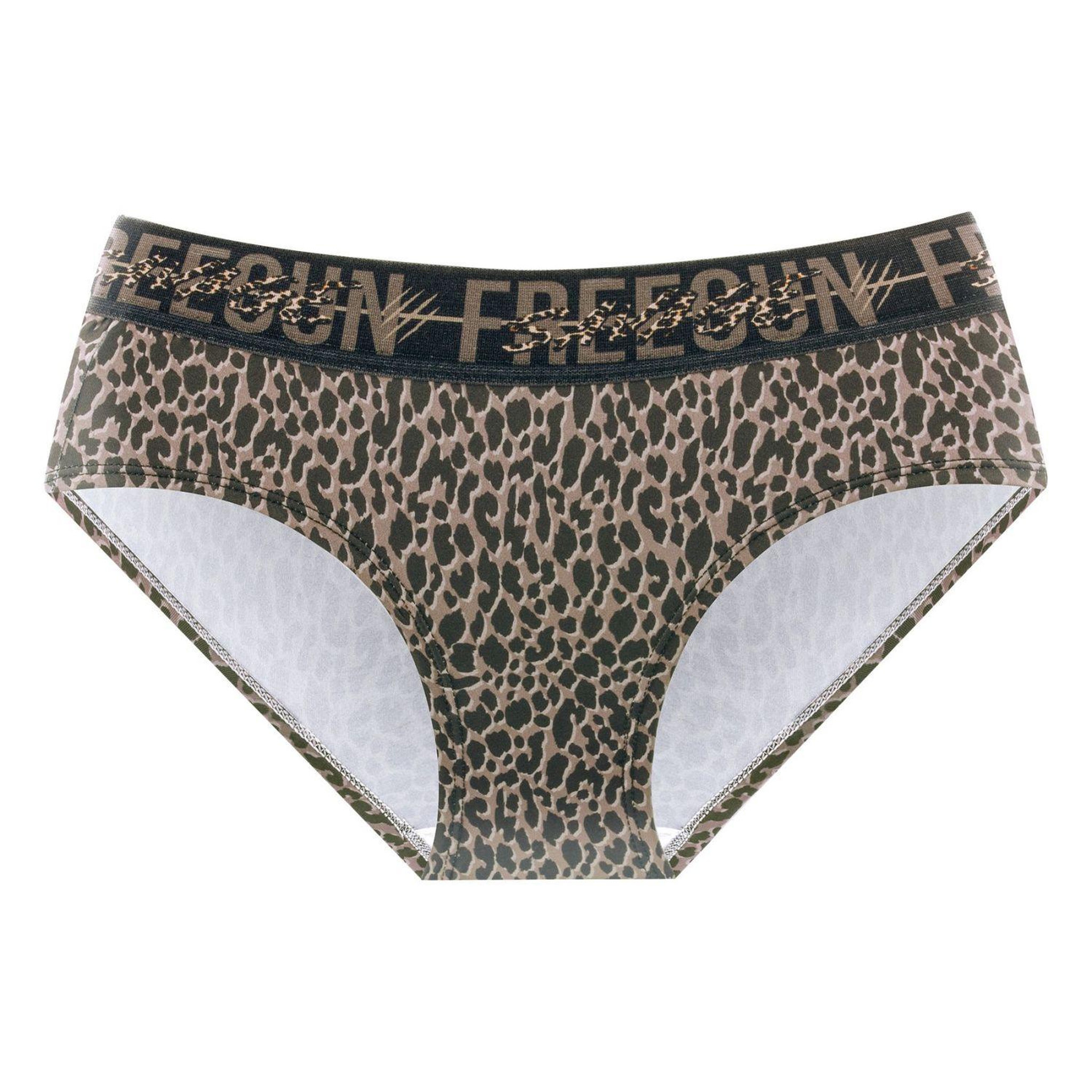 Voir la diapositive 6 : FREEGUN Lot de 4 culottes femme leopard