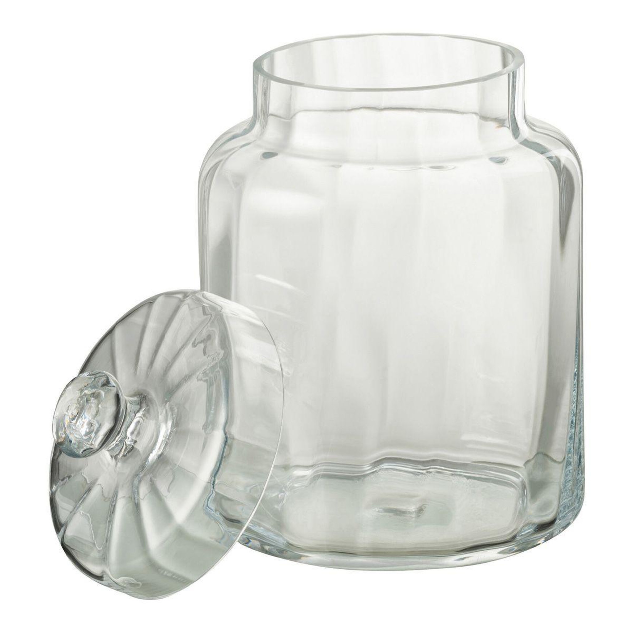 Voir la diapositive 2 : J-LINE Bonbonnière en verre  elia  28cm transparent