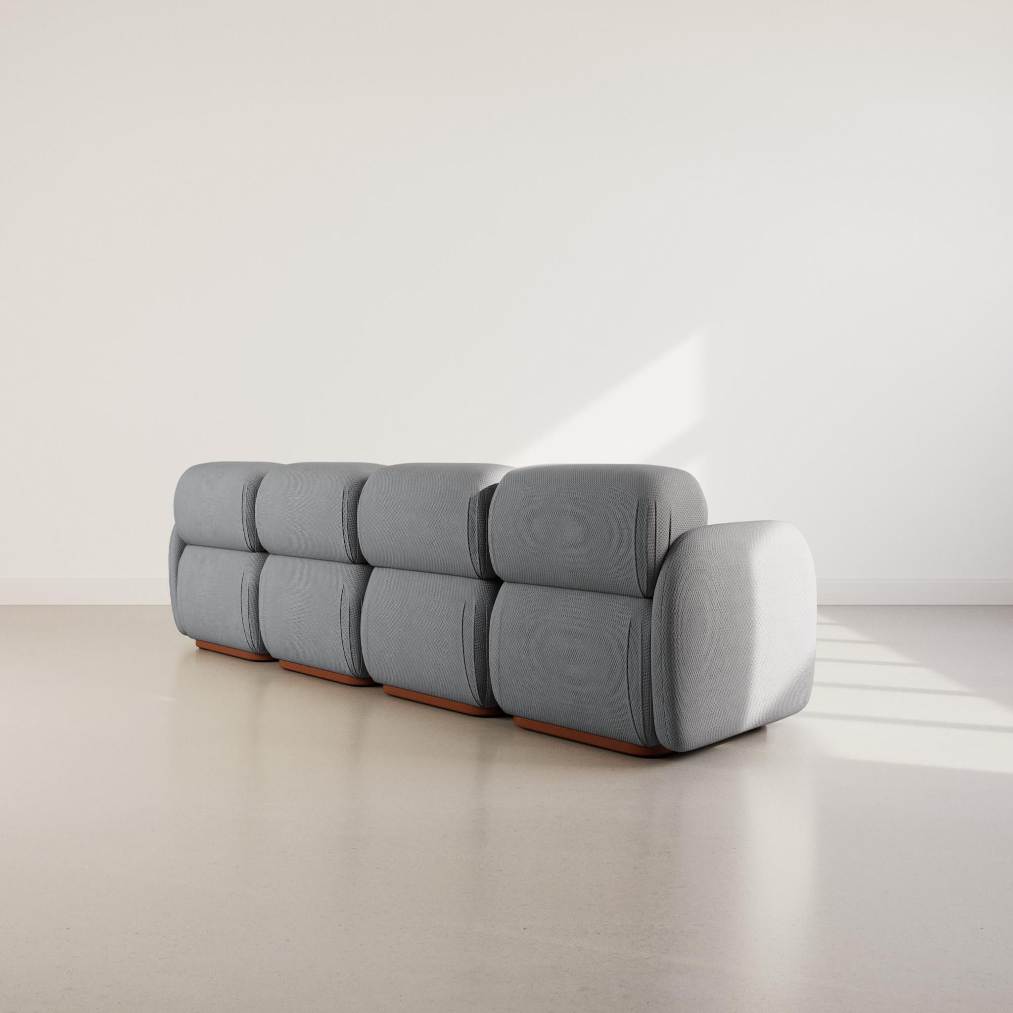 Voir la diapositive 6 : LISA DESIGN Penelope - canapé droit modulable 4 places en velours texturé