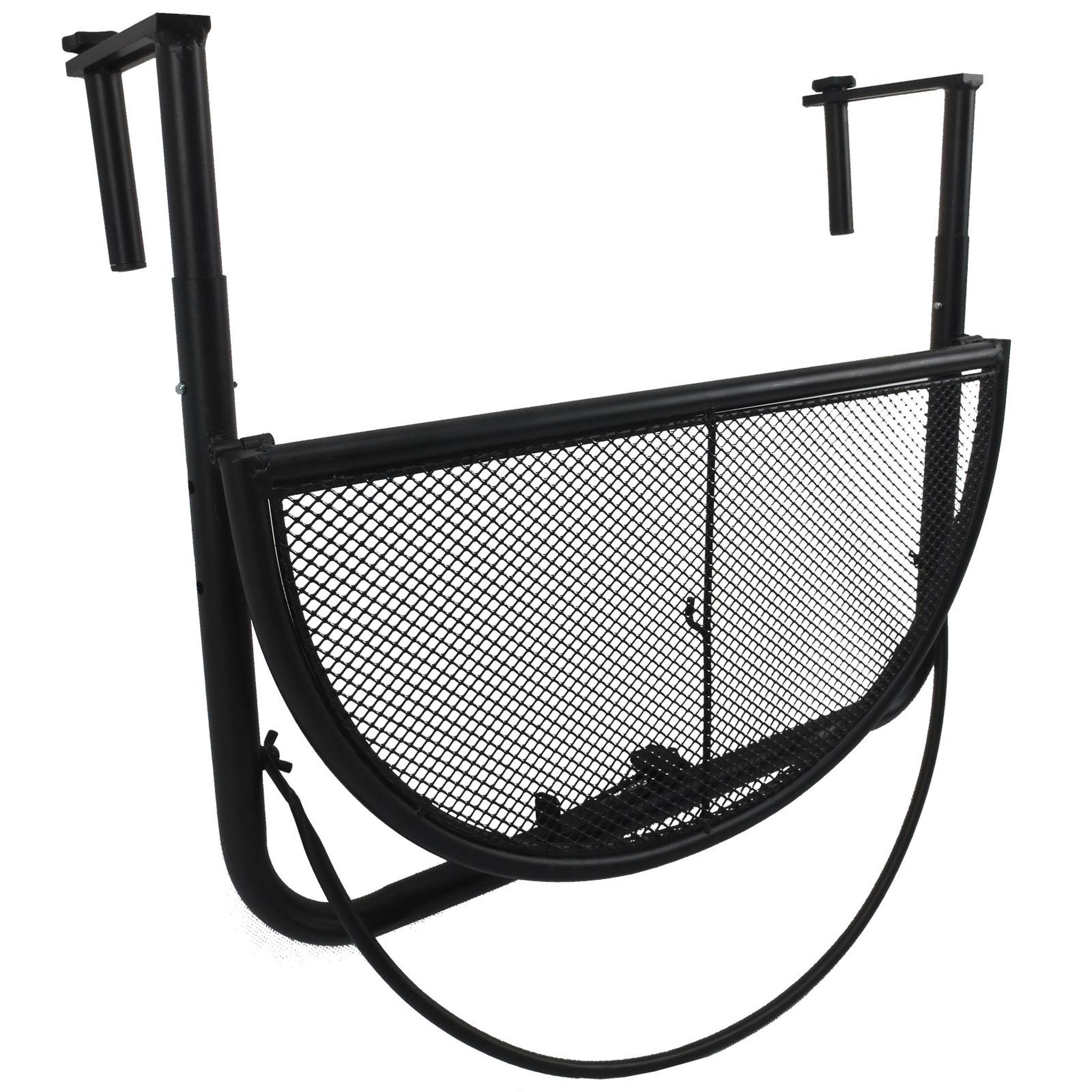 Voir la diapositive 4 : OUTSUNNY Table suspendue pour balcon dim. 60L x 45l cm hauteur réglable 3 niveaux métal époxy noir
