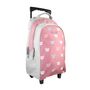Voir la diapositive 2 : Bagtrotter Lili Lou - Sac à dos  à roulettes gris/rose  2 compartiments - Bagtrotter