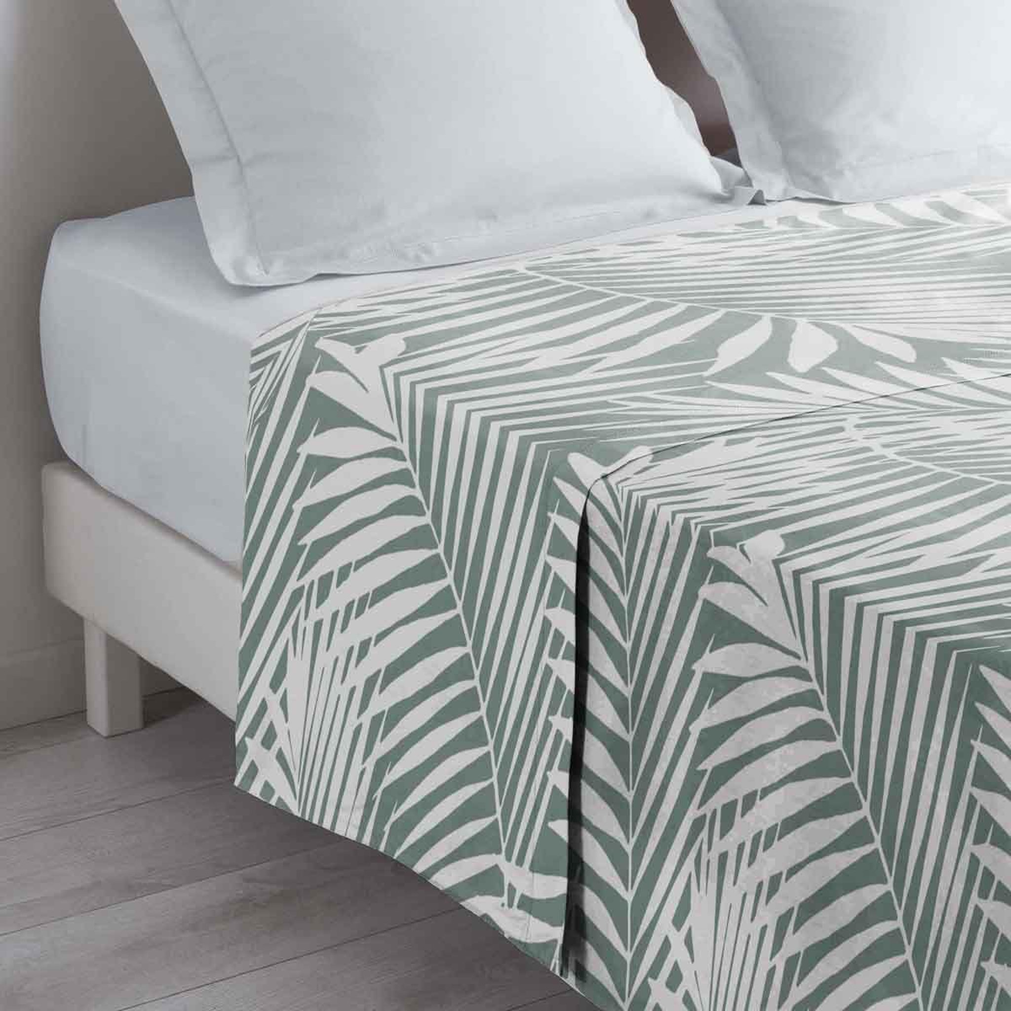 Voir la diapositive 1 : Douceur d'Intérieur Drap plat en coton  botania  180x290cm sauge