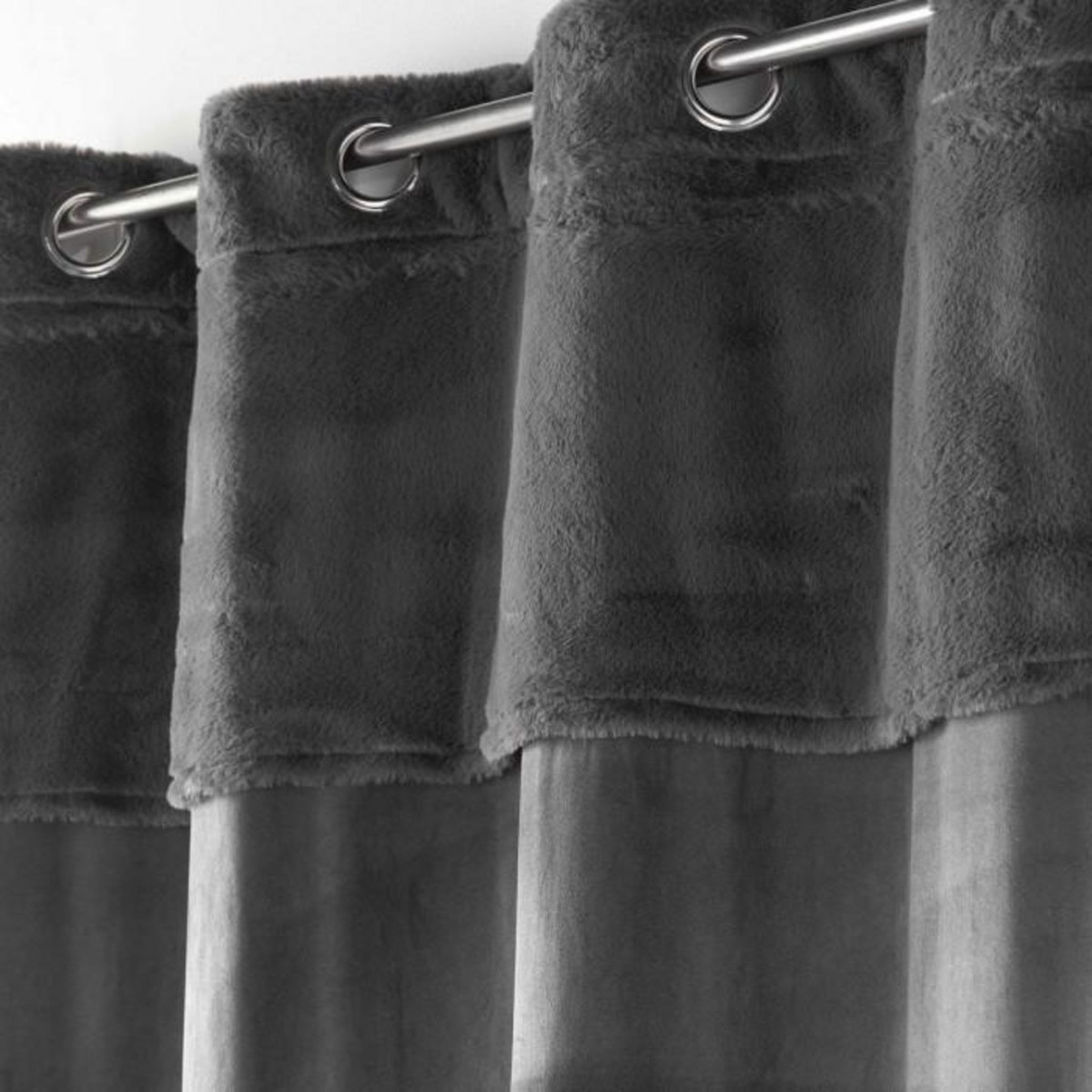 Paris Prix Rideau à Œillets Velours  Caresse  140x240cm Anthracite