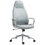 Voir la diapositive 1 : HOMCOM Chaise de bureau manager design hauteur réglable accoudoirs rembourrés métal tissu gris argenté