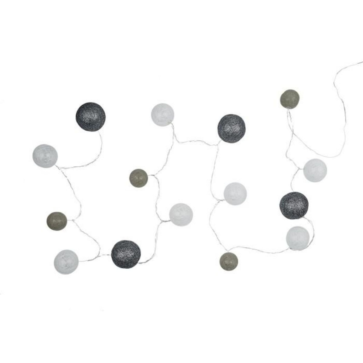 Paris Prix Guirlande Lumineuse Led  Boule  360cm Gris