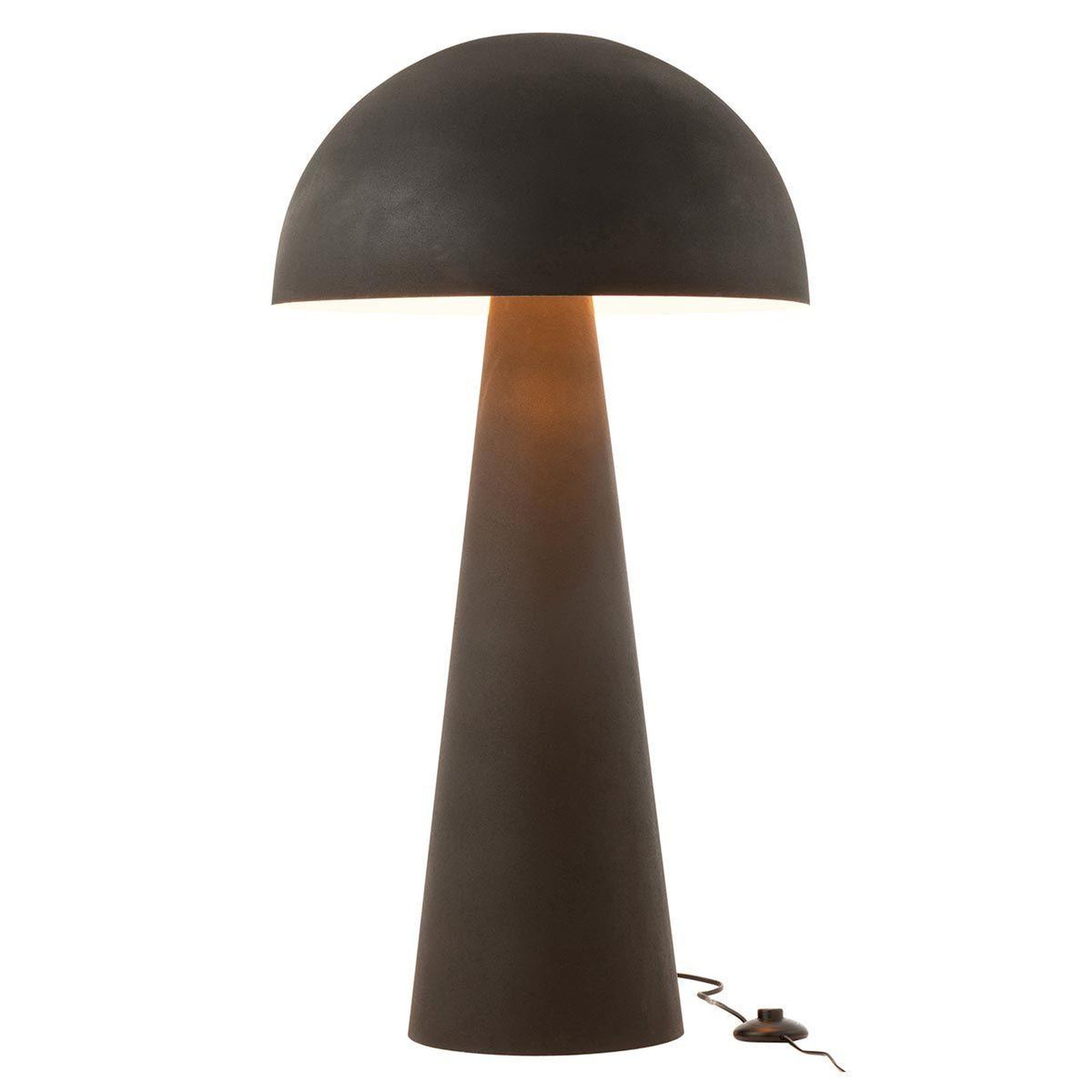 Voir la diapositive 2 : J-LINE Lampadaire design  champignon  95cm noir mat