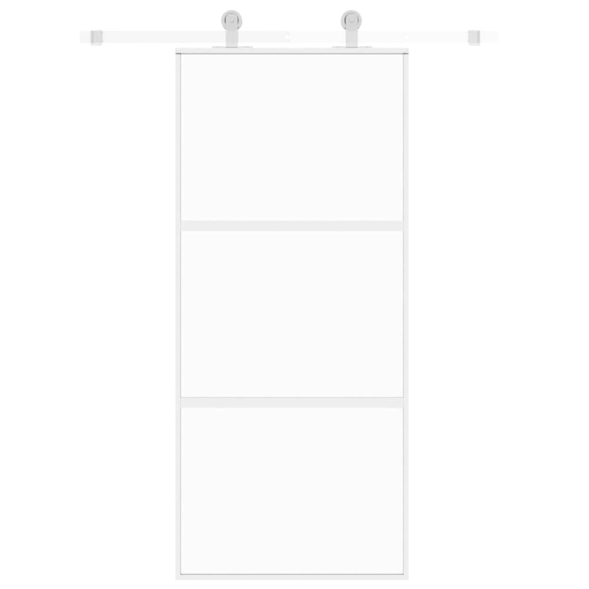 Voir la diapositive 3 : VIDAXL Porte coulissante blanc 90x205 cm verre trempe aluminium