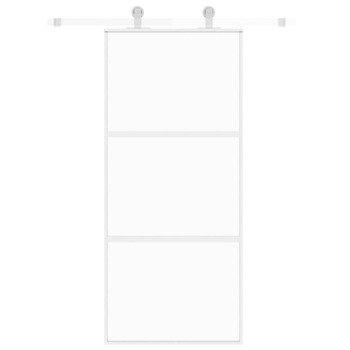 VIDAXL Porte coulissante blanc 90x205 cm verre trempe aluminium
