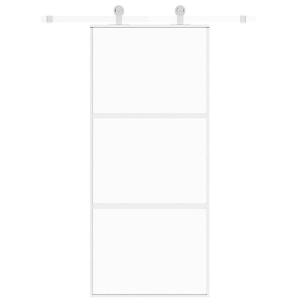 VIDAXL Porte coulissante blanc 90x205 cm verre trempe aluminium