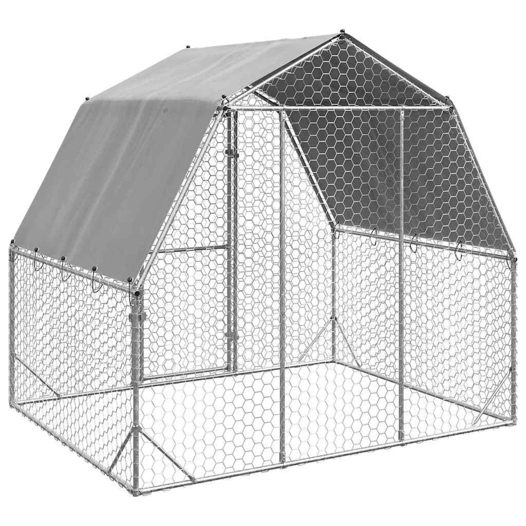 Voir la diapositive 5 : VIDAXL Poulailler avec toit 2,5x2x2,25 m acier galvanise