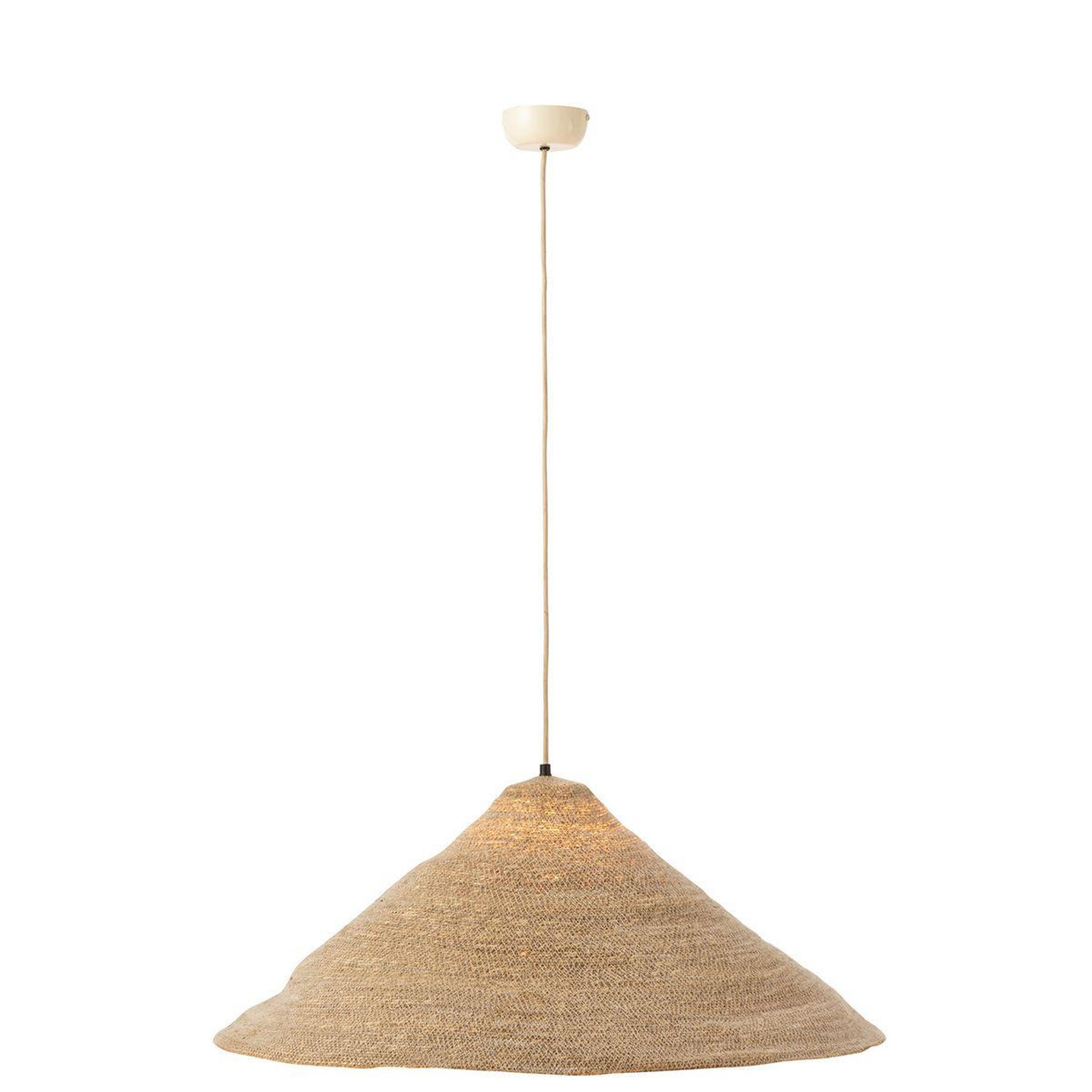 Voir la diapositive 2 : J-LINE Lampe Suspension Chapeau  Moonj  80cm Naturel Clair