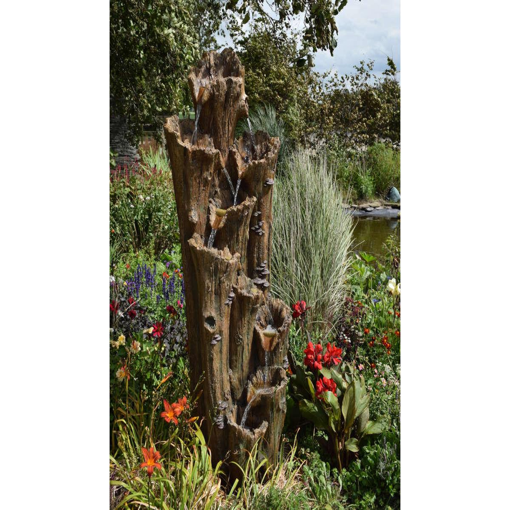 Voir la diapositive 3 : Ubbink Fontaine de jardin Tiros vieux troncs d'arbre avec cascades et éclairage LED - Ubbink