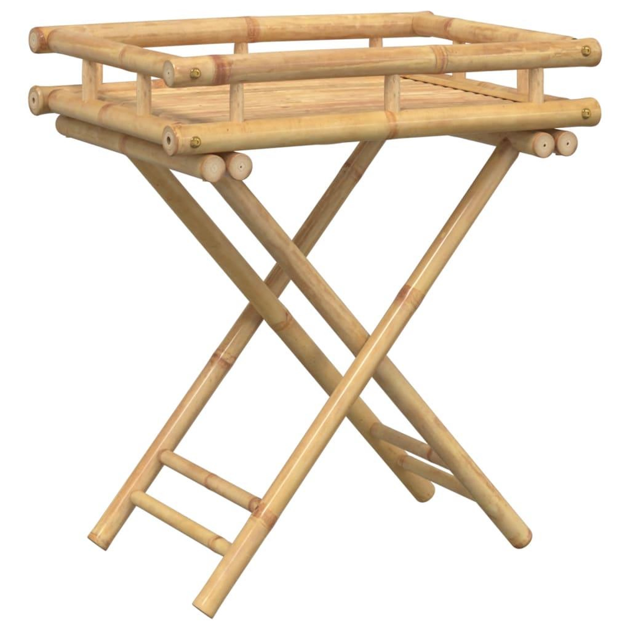 Voir la diapositive 2 : VIDAXL Table a plateau pliante 60x40x68 cm bambou