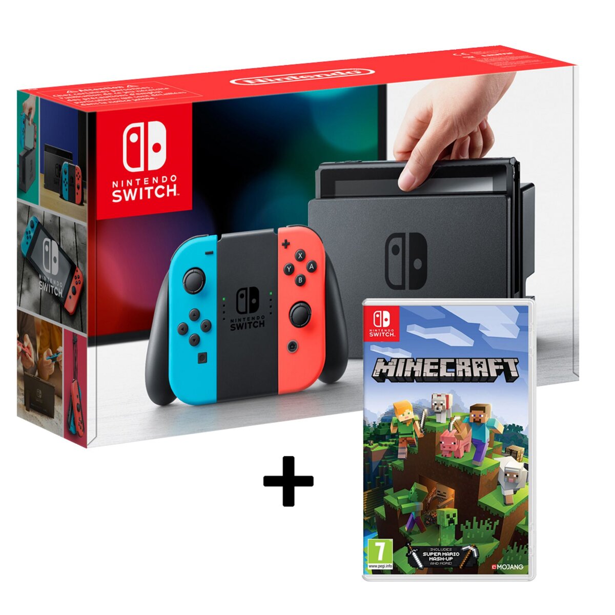 Console Nintendo Switch Joy-Con Néon + Minecraft Switch