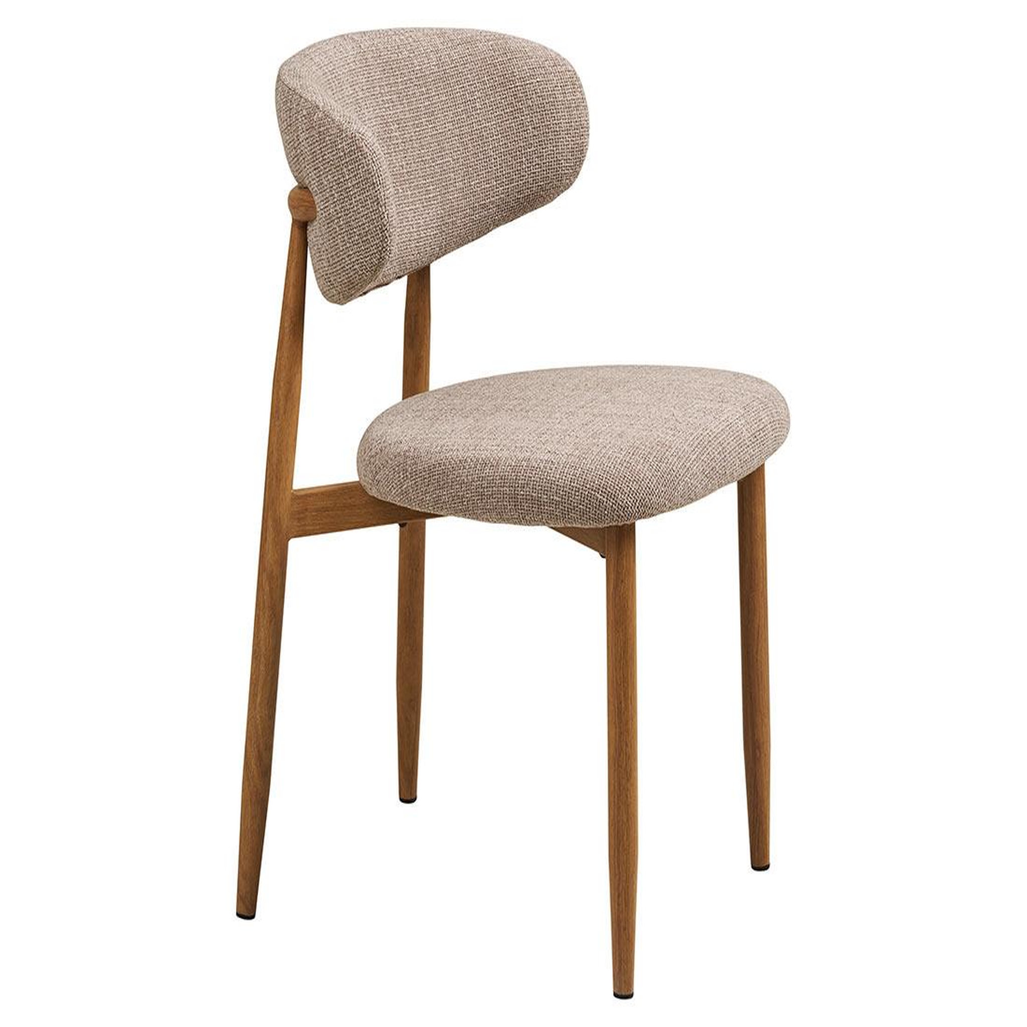 Voir la diapositive 3 : BEST MOBILIER Eddie - lot de 2 chaises en tissu texturé - pieds en acier effet bois