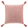 Voir la diapositive 1 : Paris Prix Coussin Tissé Pompons  Louisette  40x40cm Terracotta