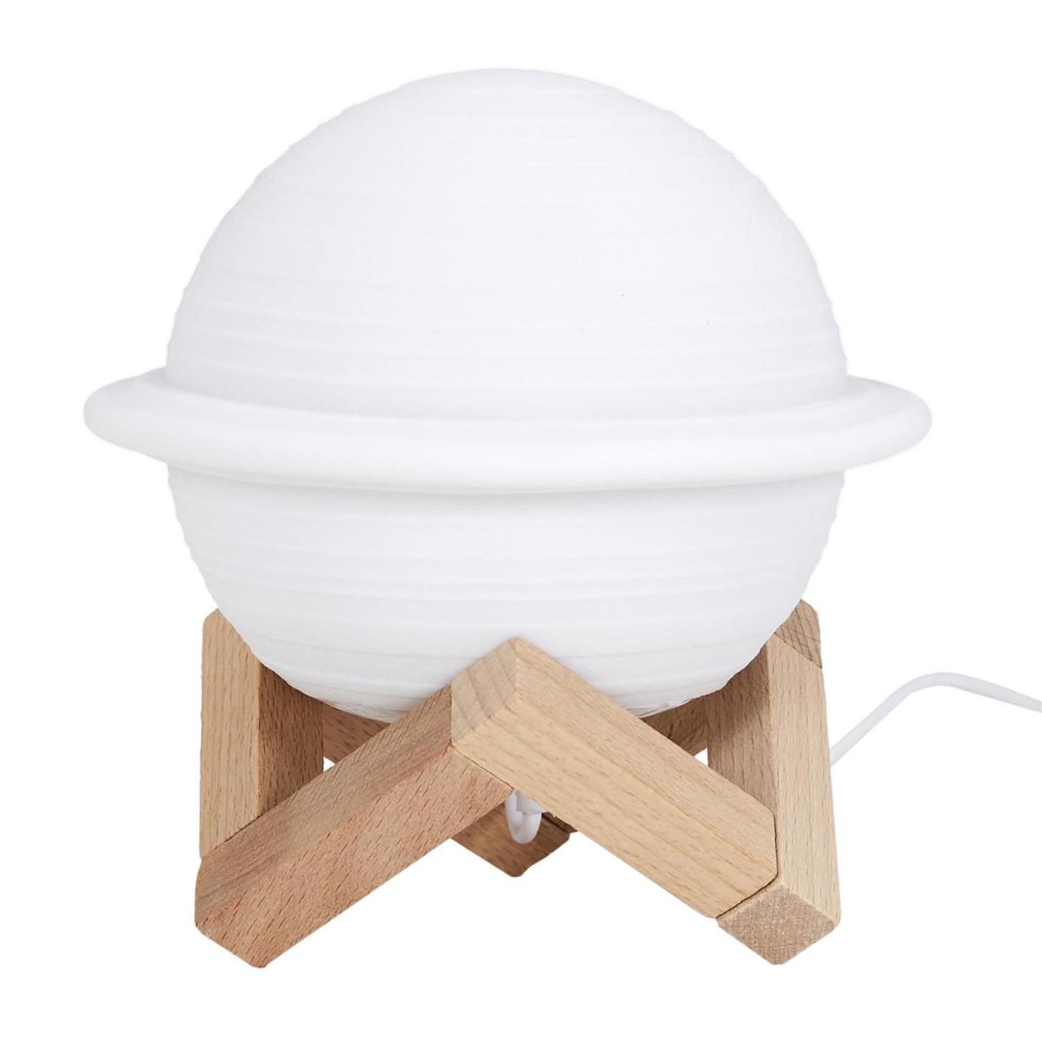 The Home Deco Factory Lampe à poser tactile  saturne  14cm blanc