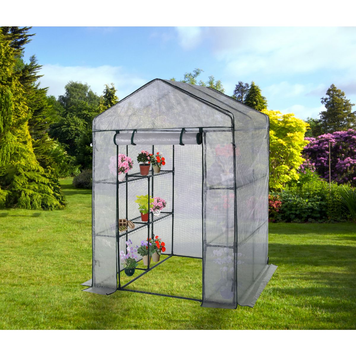 GARDENSTAR Serre de jardin à semis - Blanc - 19,6m²