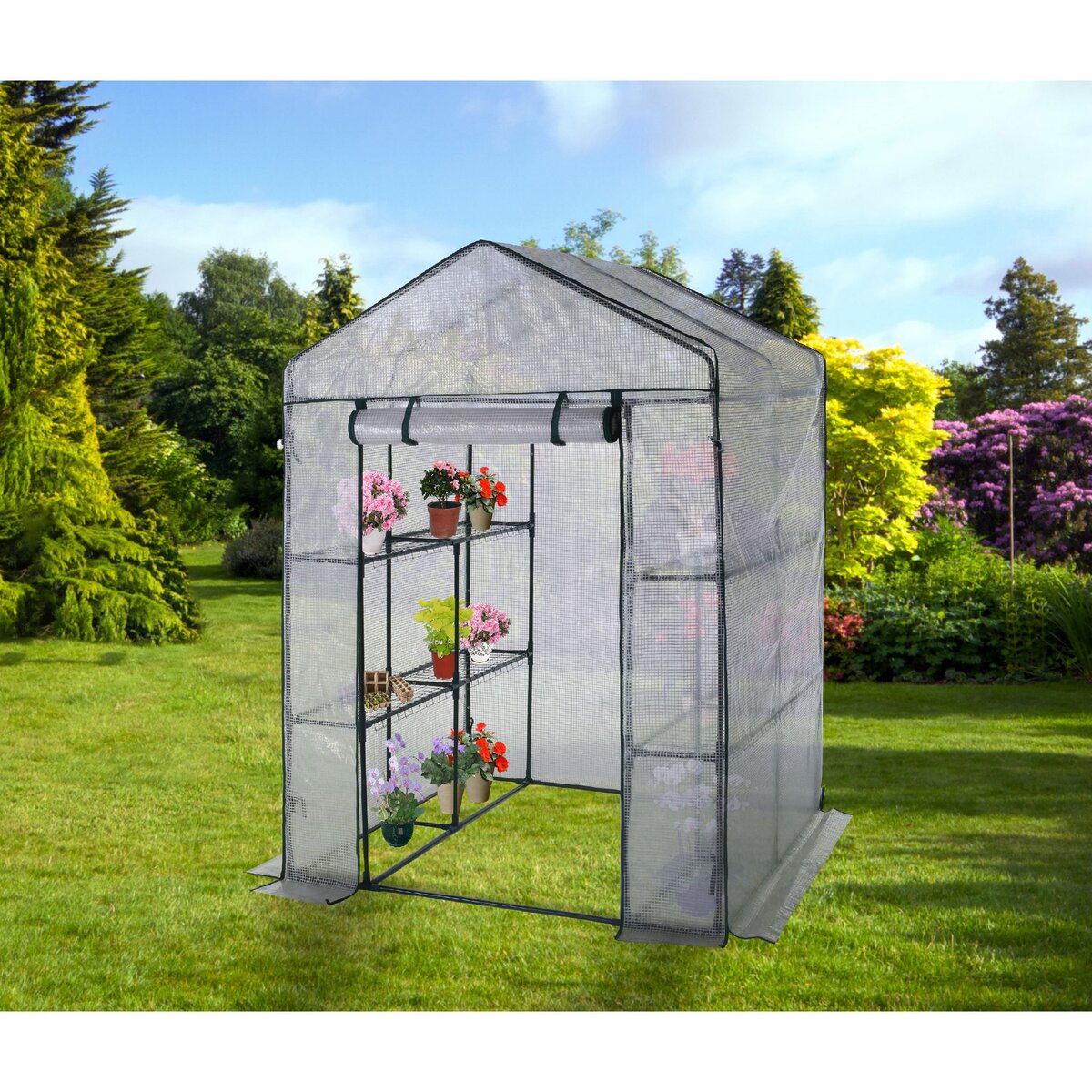 GARDENSTAR Serre de jardin à semis - Blanc - 19,6m²