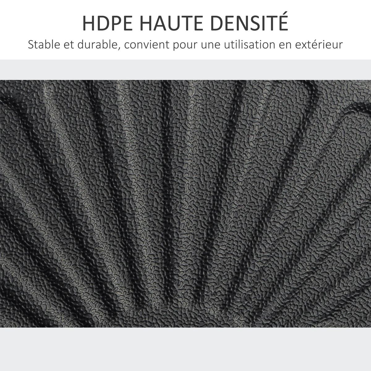 OUTSUNNY Pied de parasol rond base de lestage parasol Ø 51 x 30H cm HDPE motif rosace surface texturée noir