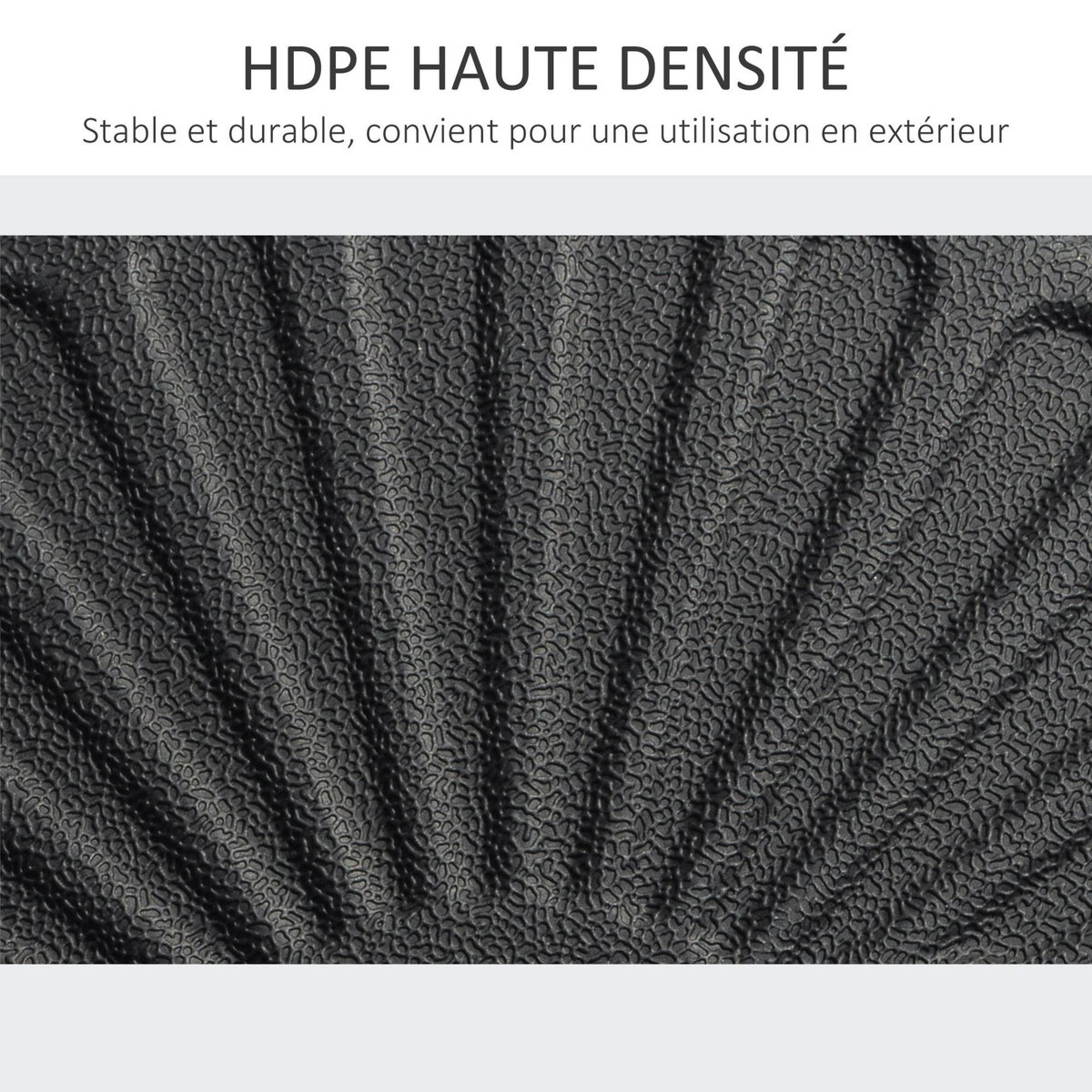 OUTSUNNY Pied de parasol rond base de lestage parasol Ø 51 x 30H cm HDPE motif rosace surface texturée noir