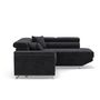 Voir la diapositive 4 : BEST MOBILIER Baoji - canapé d'angle droit 5 places convertible avec têtières et coffre en velours côtelé