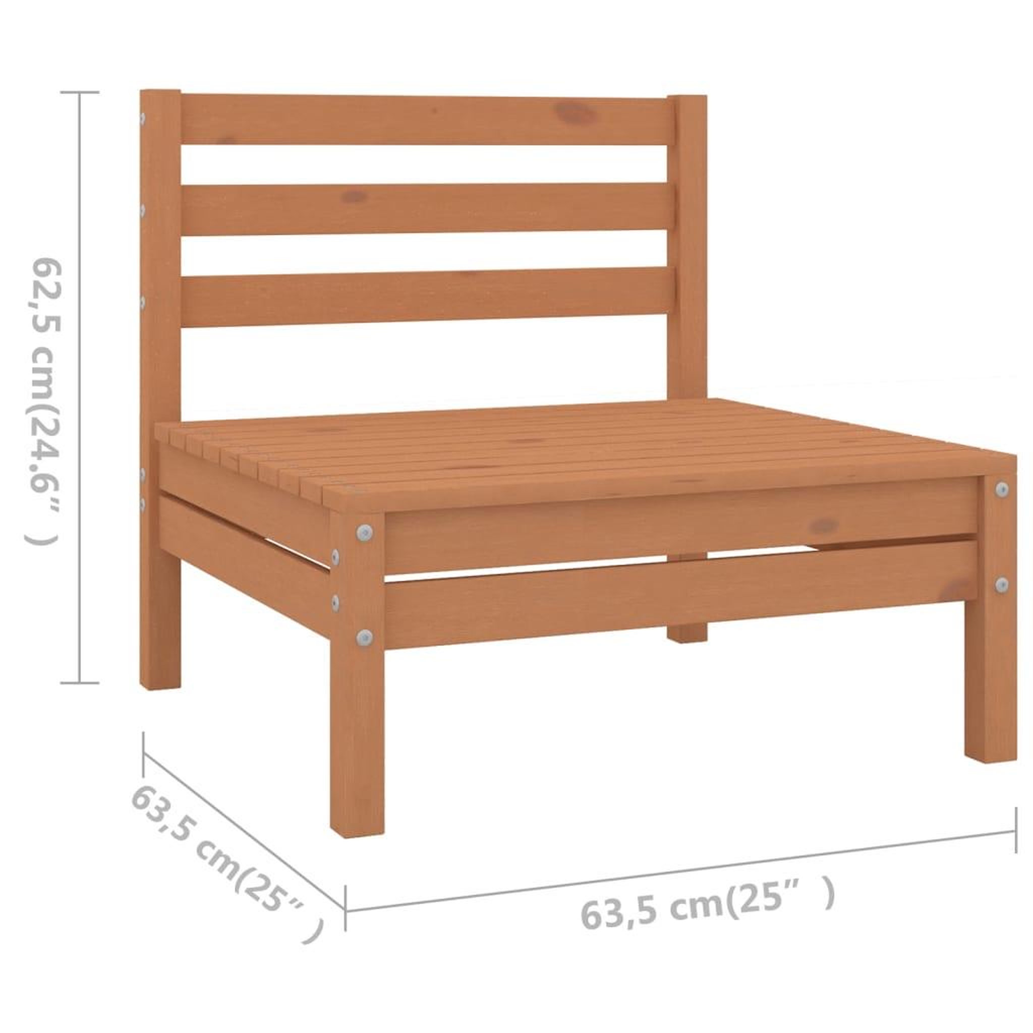 Voir la diapositive 6 : VIDAXL Salon de jardin 7 pcs Bois de pin massif Marron miel