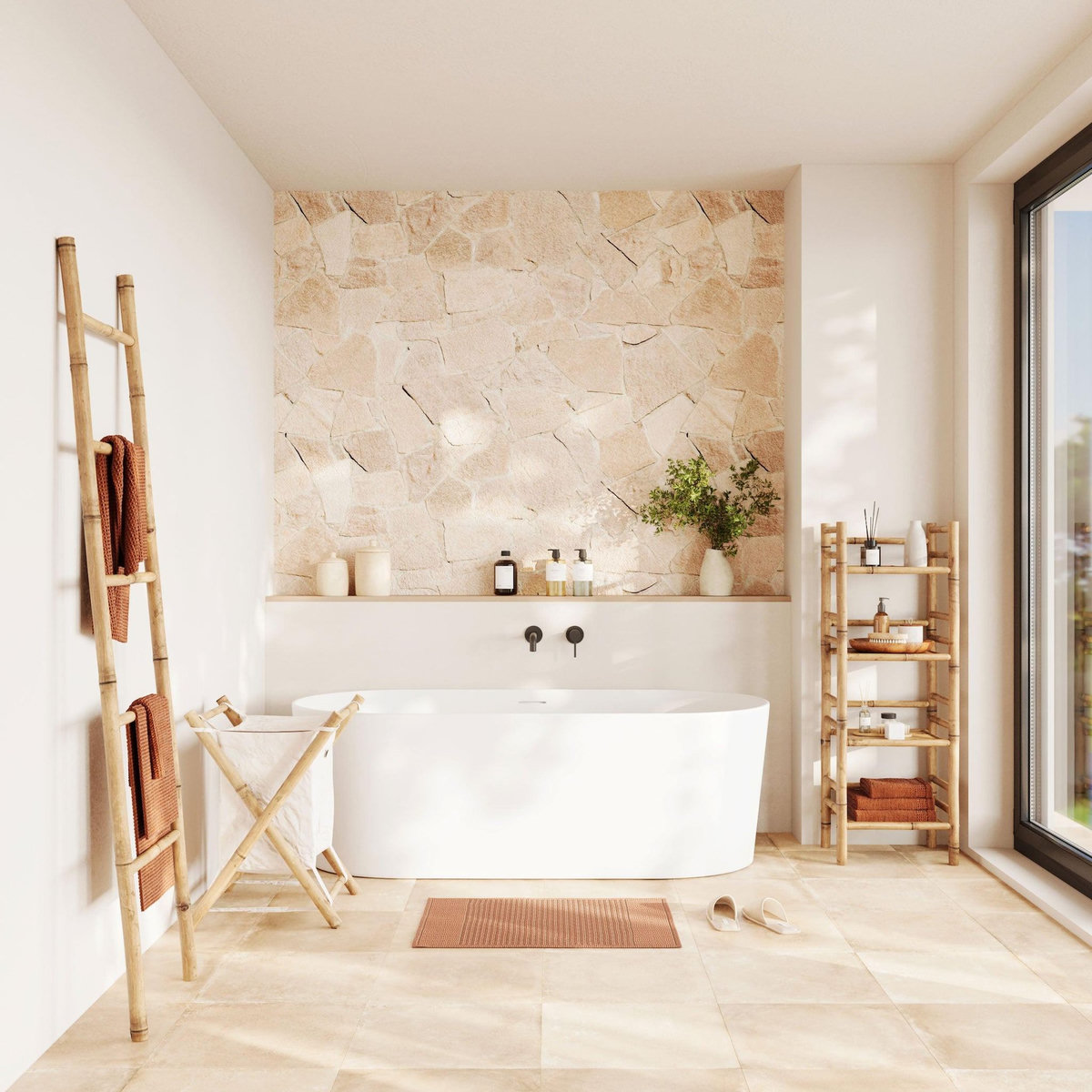 Rendez vous déco Porte-serviettes échelle en bambou-Bami