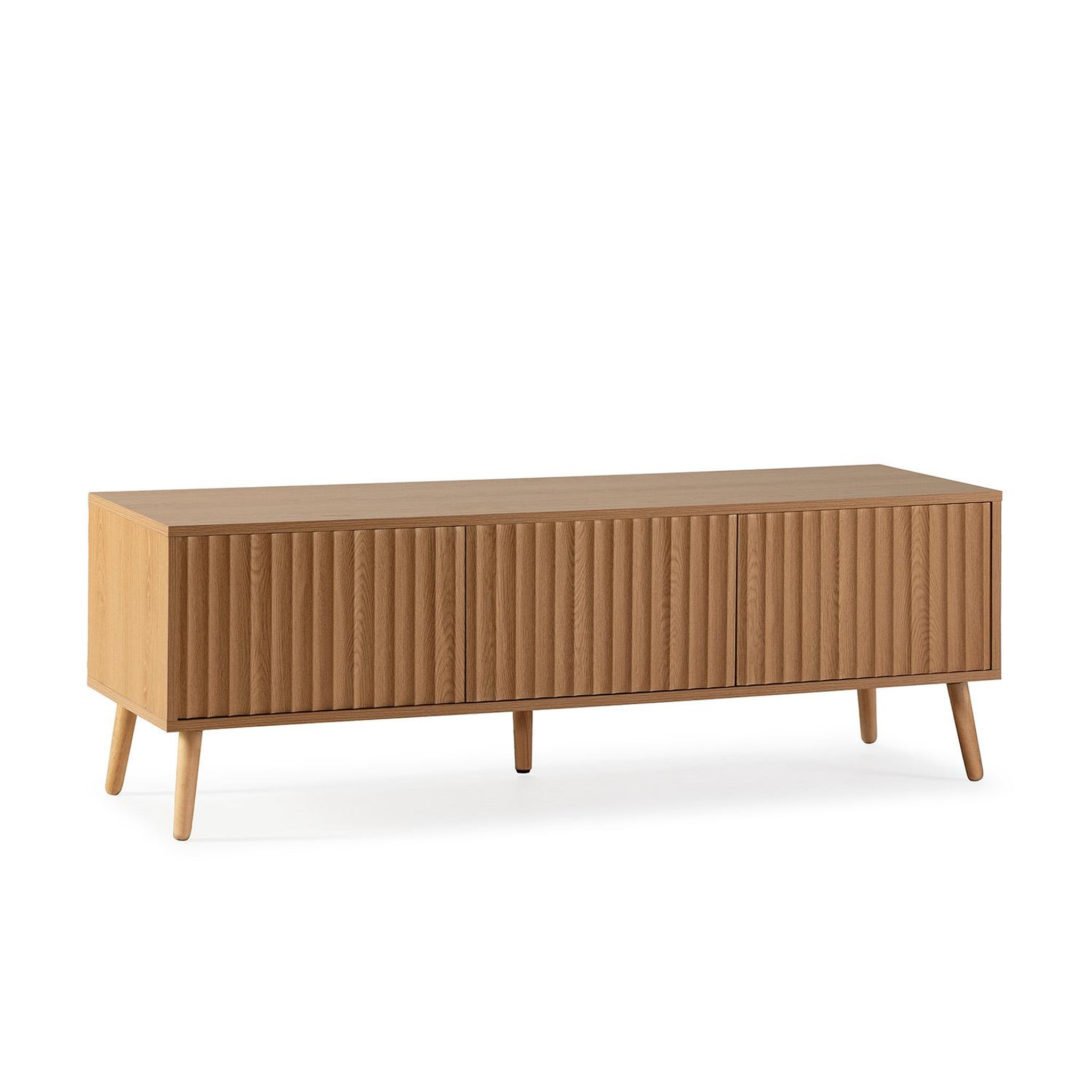 Voir la diapositive 1 : VS VENTA-STOCK Meuble TV Lluvia 3 portes chêne, longueur 130 cm